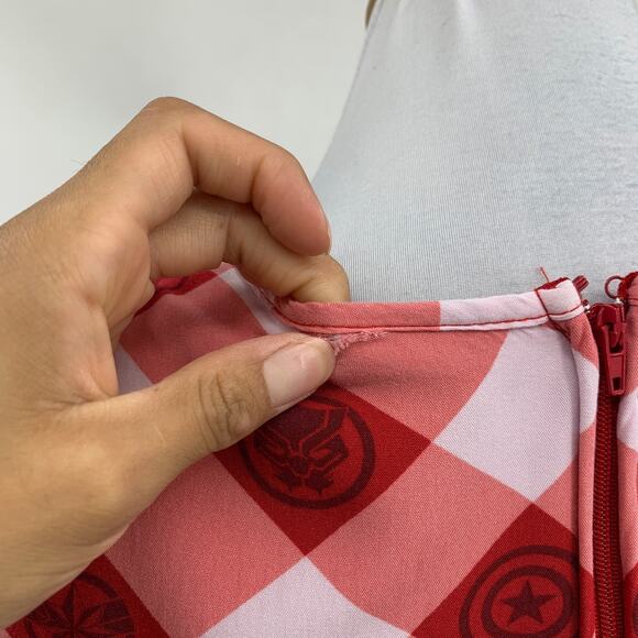 Her Universe Dress Womens S Small Marvel Avengers Icons Gingham Tiered Mini - Picture 8 of 15